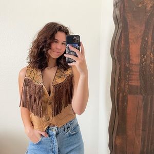 Vintage Western Snakeskin Vest